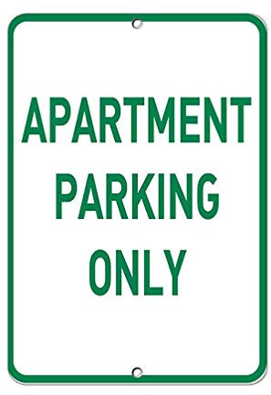 Warnschild Wohnung Parking Only Parking Schild Straßenschild Geschäftsschild 30,5 x 20,3 cm Aluminium Metall Blechschild