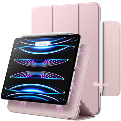 JETech Funda Magnética para iPad Pro 11 Pulgadas (2022/2021/2020/2018 Modelo) y iPad Air 5/4 10,9 Pulgadas, Soporte de Apple Pencil 2ª generación de Carga, Accesorio Magnético (Rosado)