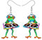BONSNY Acryl Grün Süßen Frosch Tropfen Baumeln Ohrringe Neuheit Tierschmuck für Frauen Damen Charms Geschenke (Gurke)