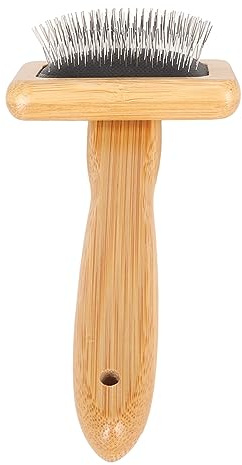 Macrame Slicker Kam, Ullborste, Pins Bamboo Slicker Carding Rug Kam, Bambu Rengöring Slicker Borste för Husdjursväv, Macrame Borste Pälsborstar Ullkardningsborstar (S)