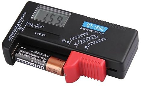 OSALADI Digitaler Batterietester Für Aa Aaa Volt Knopfzellen Mit Kabel Batterietester Volt Checker Aus Hartplastik Schwarz