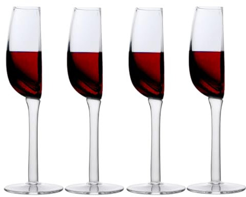 Firulab Mezzo Bicchiere da Vino, Mezzo Bicchiere da Vino in, 140ml Divertente Bicchiere da Vino Tagliato a metà, Eleganti Bicchieri da Vino a Stelo Lungo, Bicchieri da Champagne per Feste,Bar a casa