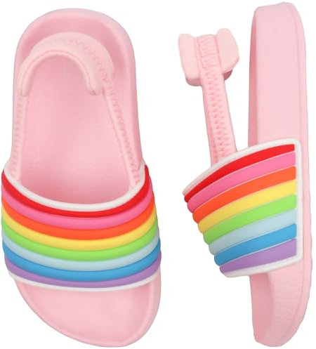 Dream QuanZhou Pantofole Estive bambina Scarpe da Spiaggia Bambini Ragazze Antiscivolo Leggere Infradito e Ciabatta e Piscina Morbido Gomma Pantofole da Bagno Interno da Esterno Sandali 23 Arcobaleno