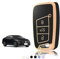TOOMUME Coque Clé, Etui Cles Étui Clés Adapté pour VW Volkswagen Passat B8 Golf 7 Tiguan T-Cross Polo CC Seat Leon Ibiza Skoda Superb Kodiaq, Couvre Clef Cache Cle Voiture Telécommande - Smart Key