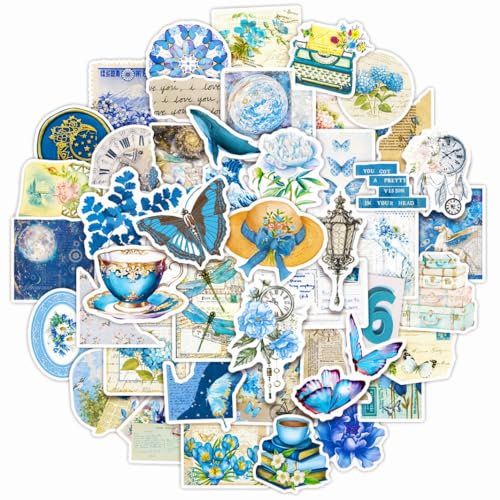 PNGIF Aesthetic Aufkleber 50 Stück, Vintage Anime Sticker für MacBook Laptop Koffer Motorrad Helm Scrapbook Skateboard Wasserfeste Stickerbomb