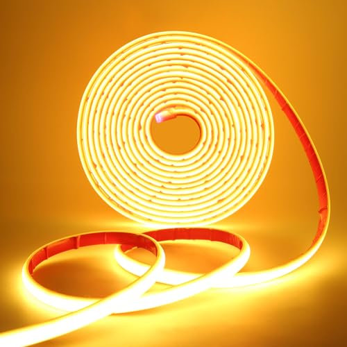 Wisada 24V COB Neon Streifen 6m, 320LEDs/m Superhell Flexibler Warmweiß COB Neon LED Band, Außen Wasserdichte IP68 Selbstklebendes Band, rot/weiss 2-adrig LED Lichterketten für Terrasse, Weihnachten