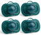 Herobility Gentle Pacifiers – Protective case – BPA-free – Large air vents – Newborn – 6 months – 4-pack – Dark Green