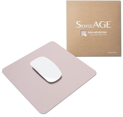 SenseAGE Tappetino per mouse sottile per casa/ufficio, portatile, per computer e laptop, senza cuciture, base antiscivolo, compatibile con mouse laser e ottico, 22 x 22 cm, colore: rosa