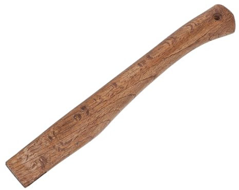 SEWOART Holzkeilstiel Für Axtstiel Ersatz 37 cm Braun Aus Karbonisiertem Q Acutissima-Holz Mit Tigerkopfdesign