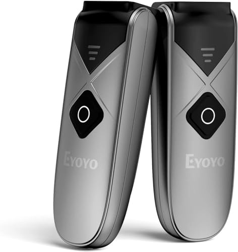 Eyoyo 2-Pack Portable Mini QR 2D&1D Bluetooth Barcode Scanner Wireless | USB Wired/Bluetooth/2.4G Wireless Connection, UPC ISBN Inventory Bar Code Reader For Phone, Android, Tablet, Laptops
