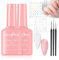 Light Pink & White French Manicure Gel Nail Polish Kit – French Manicure UV Gel Nail Polish Set with 3 Nail Art Pens & Rhinestones Sticker for Women Home Salon Nail DIY