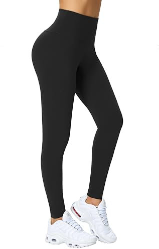 Enjoyoga Leggings Damen High Waist [mit Innentasche] -Blickdicht Sporthose Laufhose für Sport Yoga Gym -03(XXL, Schwarz)