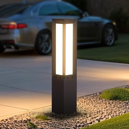 MVBT Solar Pathway Lights Outdoor, 31.5 Landscape Path Lights, IP65 Waterproof Bollard Light Outdoor, 3000K Solar Lamp Path Light, Modern Commercial Pathway Lighting for Walkway Driveway Garden Patio