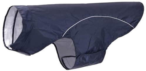 vidaXL Hunde Regenmantel mit Reflexstreifen Polyester Marineblau 4XL, Hundemantel, Hundejacke, Regenjacke für Welpen, wasserdichter Hunderegenmantel