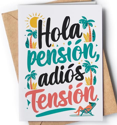 Tarjeta de Jubilación para Hombre, Mujer - Regalo para Hombre, Mujer - Tarjeta de Jubilación para él, ella - Regalo gracioso de despedida de compañero - Hola Pensión - EU 19