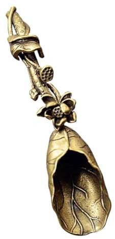 LIFKOME Cuillère à Thé Laiton Pour Thé Vrac Petite Cuillère à Service à Kung Fu