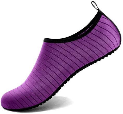 Steppli Water Shoes Beach Socks Yoga Quick-Dry Breathable Weitsuit Non Slip Lightweight Shoes for Men Women Purple EU38/39=UK4.5/5.5