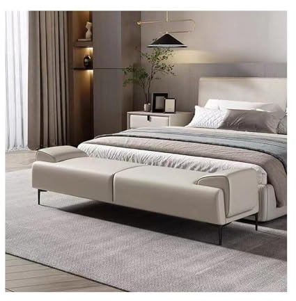 ZKALQECNF Bettbank Leichter Luxus-Nachttischhocker Schlafzimmer High-End-Bettfußbank Bettfußsofabank Garderoben-Kleiderbank Schlafzimmer(Off-White)