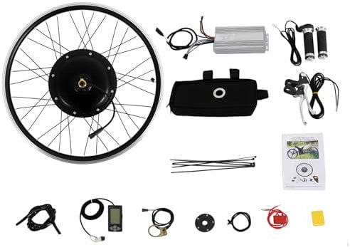 26'' 1500W 48V Rear Electric Bike Conversion Kit EBike Wheel Kit, E-bike Front/Rear Conversion kit with LCD Display PAS System