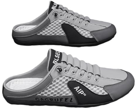 Yummsion Zapatillas Sin Espalda para Hombre,Zapatos Casuales Sin Espalda para Exteriores,Mules De Paseo para Hombre,FáCil Y PráCtico,Ideal para Trabajar Y Conducir