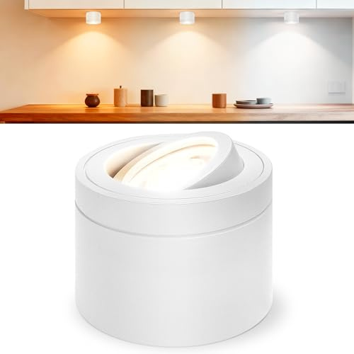 Laiebri Led Aufbauspots Weiß - 30° Schwenkbar Ø80x60mm Deckenstrahler - inkl. 6W Led Modul 230V 2700K/4000K/6500K Dimmbar Deckenspots - Aufbaustrahler - Aufputz Spots