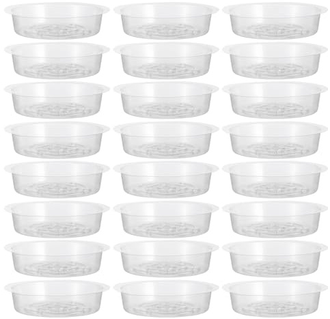 YARNOW Blumentopf Untersetzer 60 Stück Transparent Pflanzen Untersetzer | 15 cm Kunststoff Schale für Zimmerpflanzen Balkon und Garten Wasser Auffangschale Set aus PET