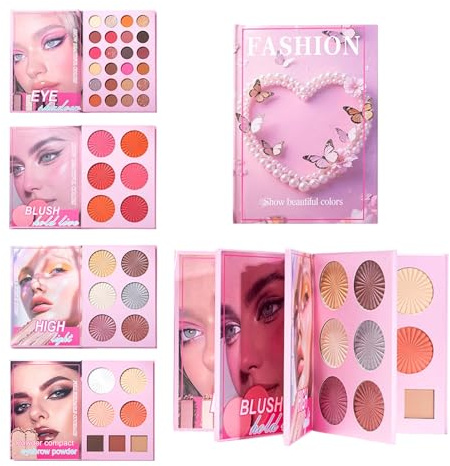 Trucco per Donne Blush Impermeabile Lunga Durata 43 Tonalità | Kit Correzione Viso Femminile Ideale per Uso Quotidiano Viaggio Appuntamenti Matrimonio Occhi e Zigomi Donne Ragazze