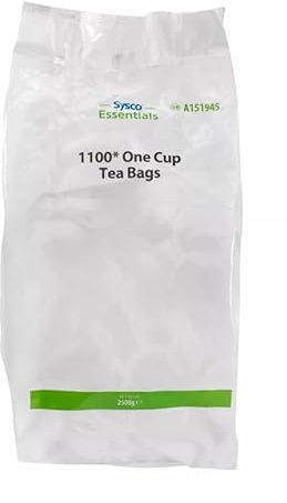 Sysco Essentials One Cup Tea Bags 1100 Pack – Black Tea Bags – Individually Portioned for Single Cup Use – Catering Size