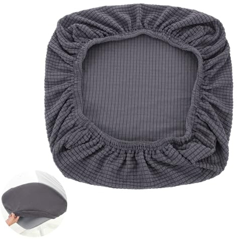 TIESOME Dehnbarer Bürostuhlbezug,40-60cm Stuhlbezug Sitzfläche Abnehmbar Waschbar Hochelastischer Elasthan Anti-Staub Stuhl Slip Cover Kissenbezug für Büro Restaurant Hochzeit (grau)