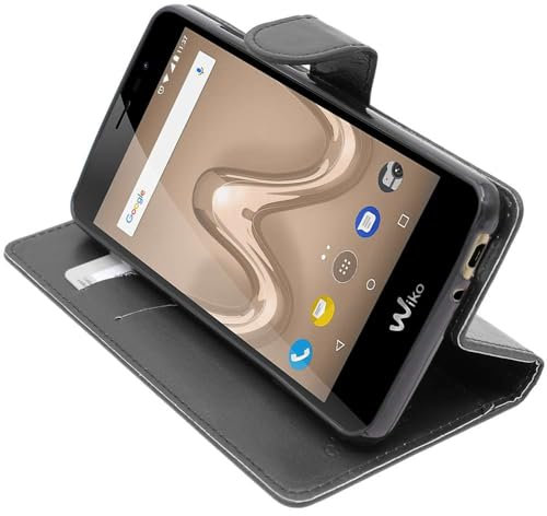 ebestStar - Coque Compatible avec Wiko Tommy 2 Etui PU Cuir Housse Portefeuille Porte-Cartes Support Stand, Noir [Appareil: 145 x 72.7 x 9.19mm, 5.0'']