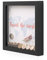 PHOTOLINI Bilderrahmen Spardose zum Befüllen 20x20 cm schwarz, Objektrahmen für Geldgeschenke, 3 austauschbare Motive, Aufstellen & Aufhängen, DIY - perfekt zum Basteln und als Geschenk