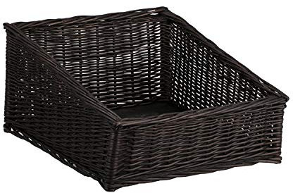 e-wicker24 Alles aus Weide Weidentablett, Auslagekorb in Wengegrau, Verkaufskorb, Weidenschale, Aufbewahrungskorb, Präsentationskorb, Kiste aus Weide, Korb für Backwaren
