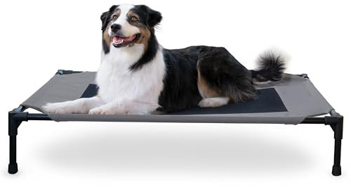 K&H Pet Products Lit surélevé rafraîchissant pour Chiens, lit pour Chiens, avec Maille Respirante Lavable, Pieds en Caoutchouc antidérapant, lit Portable pour Chien d'intérieur et d'extérieur, Taille