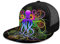 Baseball Cap Hippie Trippy Psychedelic Octopus Baseball Caps Unisex Snapback Flat Bill Hip Hop Hüte / Hut Schwarz