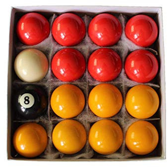 JT2D - Juego de 16 Bolas de Billar inglés de Resina (diámetro: 50,8 mm)