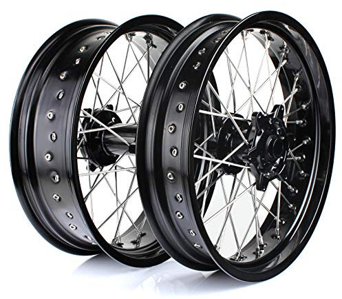 TARAZON 17 x 3,5''+17 x 5,0'' Supermoto Felgensatz Felgen Radsatz Schwarz Naben für 125-540 EXC EXC-F SX SXF XC XC-W für HUSABERG all 03-13