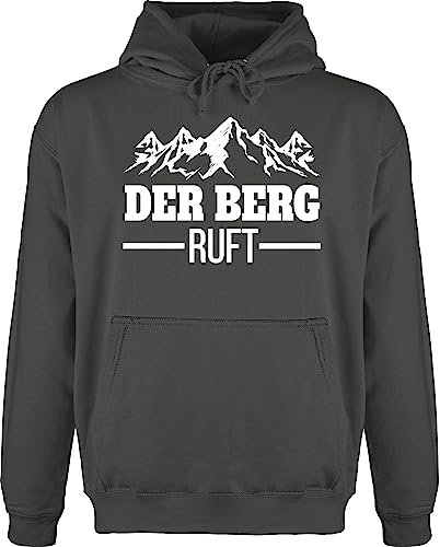 Hoodie Herren Pullover Männer - Skiurlaub Apres Ski - Der Berg Ruft - L - Anthrazit - Wander Pulli wanderurlaub Hoody Wanderer Mountains Are Calling der+Berg+Ruft apred bergmotiv der. skipulli