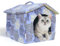 Nobleza Caseta plegable de Gato y Perro Pequeño,S:42 * 39 * 33CM - Cama cerrada de interior y de Invierno (Azul)