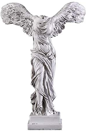 Vinbcorw Winged Victory Statue Der Göttin Von Figurine Mit Basis, Handwerk Und Skulptur Kunst Aus Der Skulptur Louvre Möbel Deko Figuren Für Wohnzimmer,Weiß,23cm