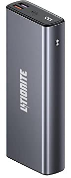 LITIONITE Capsule 65W / 30.000mAh Power Bank USB-C PD3.0 in Alluminio - 1x USB-C (65W Max) - 2x USB-A (QuickCharge 3.0) - Batteria esterna portatile per PC/Macbook/Surface/Notebook/Smartphone/Tablet
