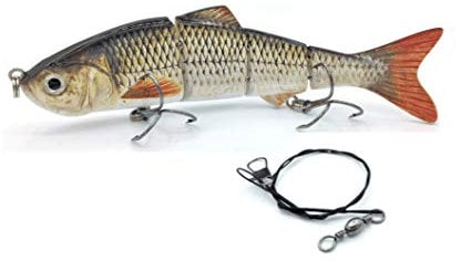 SIMSA-Expert Schuppen Wobbler | Swimbait Kunstköder (15cm, 35g) Stahlvorfach Set für Hecht Barsch Zander Schleppangeln sinkend