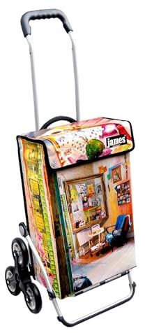 James® Einkaufswagen Design Luise, moderner Einkaufstrolley, bunter Lifestyle Trolly, Rollkoffer für Shopping, bis 50kg Tragkraft, Grosse Räder, Made in Österreich!