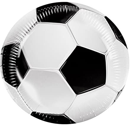 Boland 62520 - Party-Teller Fußball, 10 Stück, Größe 23 cm, umweltfreundliches Party-Geschirr, 100 % Papier, Geburtstag, Mottoparty