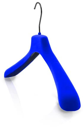 Kiroplast 15 Kleiderbügel aus Samt Schulterhaken Geflockt rutschfest Krücken Mäntel Jacken 42 cm (Elektrisches Blau)