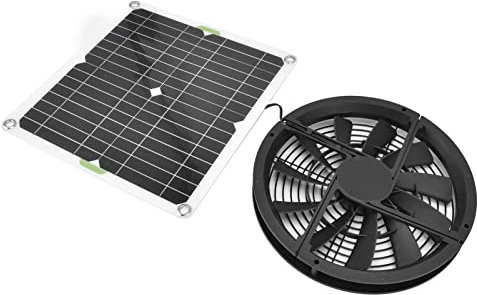 Kit de Ventilador de Panel Solar con Tasa de Conversión de 23-24%, 100 W 2 A Ventilador de Escape de Caja de Ventilación Impermeable, sin Función de Almacenamiento de Energía, para Hogar, Invernadero