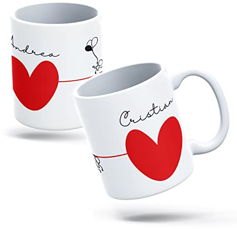 PROMO SHOP - Tazas Personalizadas para Parejas, Tazas de Desayuno Ideales para Regalar a Parejas y Enamorados, Tazas Originales, Regalo de San Valentín o Navidades