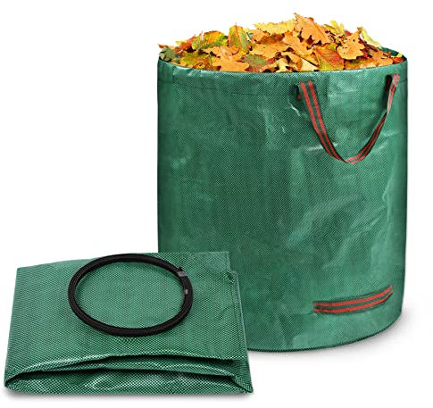 Froadp 272L Faltbare Gartenabfallsäcke Robust 150g/m² PP Grünschnittsäcke Tragbare Laubsack mit Griffen Stabil Grassack Groß Gartensack für Gras Laub Grünschnitt Behälter Gartenabfälle (2 Stück)