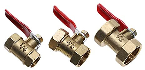 HMTE Pipe Fittings Brass Ball Valve1/8 1/4'' 3/8'' 1/2'' BSP Male To Female Thread Pipe Fittings Adapter For Water Air Tube (Color : Male to Male, Thread Specification : 1/4) (Female to Female 3/8)