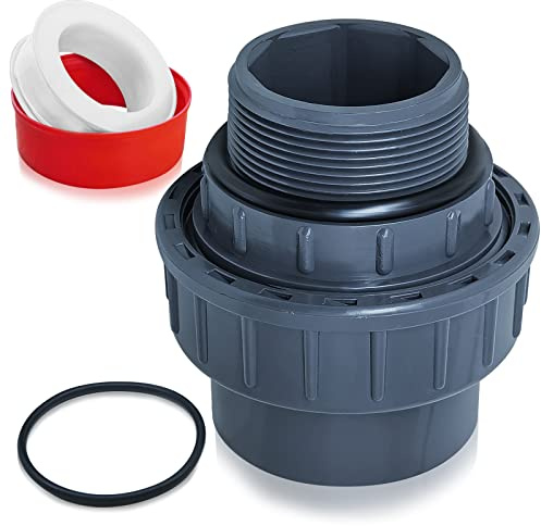 Boltigen 1-1/2 PVC Pipe Fitting Quick Connector, 1.5 NPT Male x 1.5 Slip Union Socket Joint Adapter Fitting Replacement for Pool Pump (1-1/2inch-1Pc)