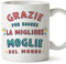 Mugffins Tassen/Becher mit Spruch für EHEFRAU/FRAU - Auf Italienisch - Grazie per essere il miglior - 11 oz / 330 ml - originelles und lustiges Geschenk